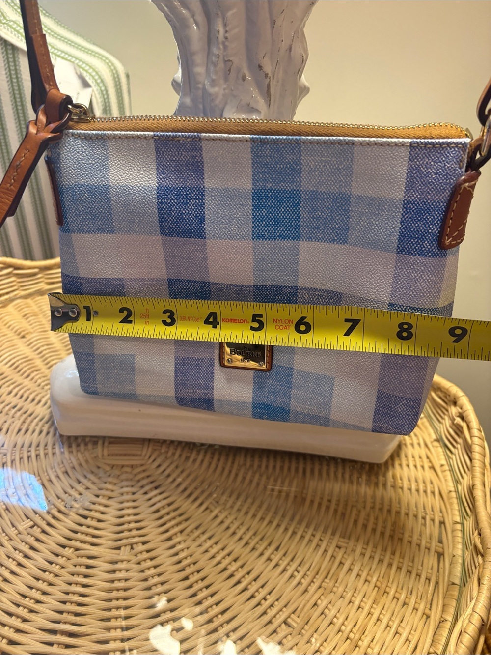Gingham Blue & White Crossbody - Picture 12 of 14
